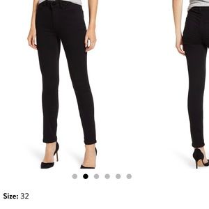 Paige Transcend Hoxton High Waist Skinny Jeans- Black Shadow